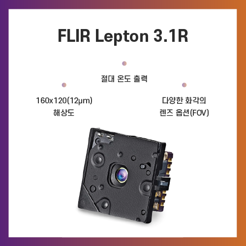 FLIR Lepton 3.1R, 초소형 열화상 카메라 모듈, LWIR 열화상 코어, Radiometric 열화상 센서, 160x120 열화상 해상도, 초광각 95도 열화상 모듈, 저전력 열화상 센서, OEM 열화상 코어 모듈, 스마트 빌딩 열화상 센서, 개발자용 열화상 모듈