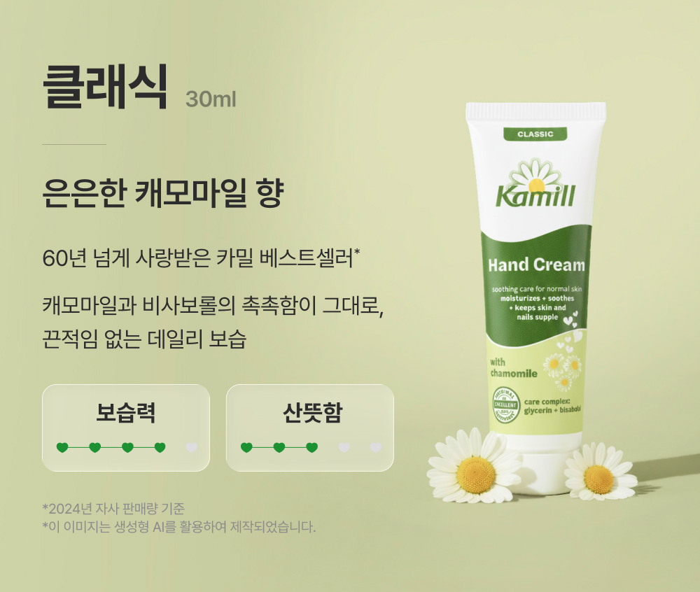 [카밀]핸드크림 미니 3+1 기획세트 (30ml*4)