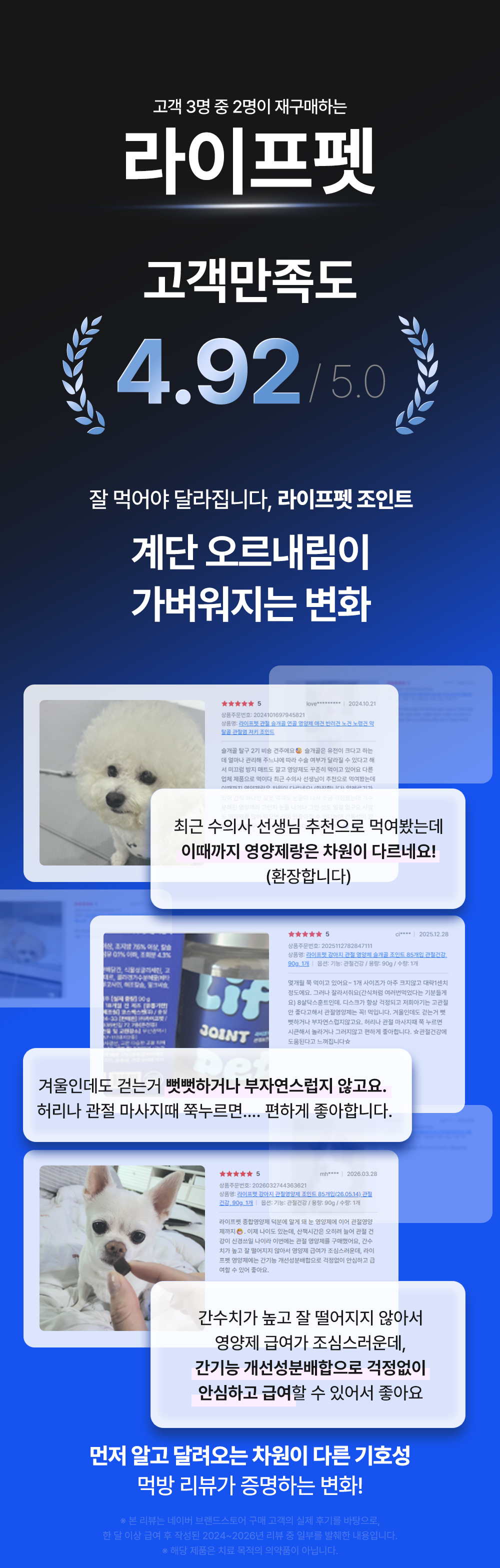 라이프펫 조인트 미니 강아지 관절 영양제 20개입