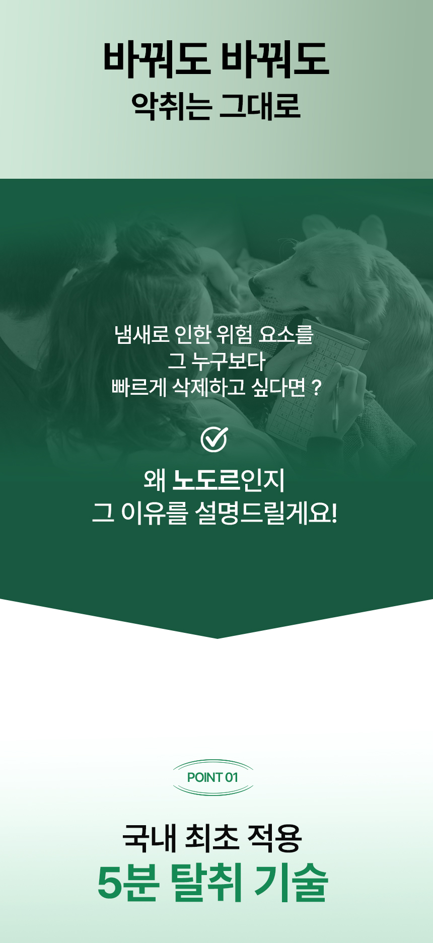 노도르 고체탈취제 380g 그린우드
