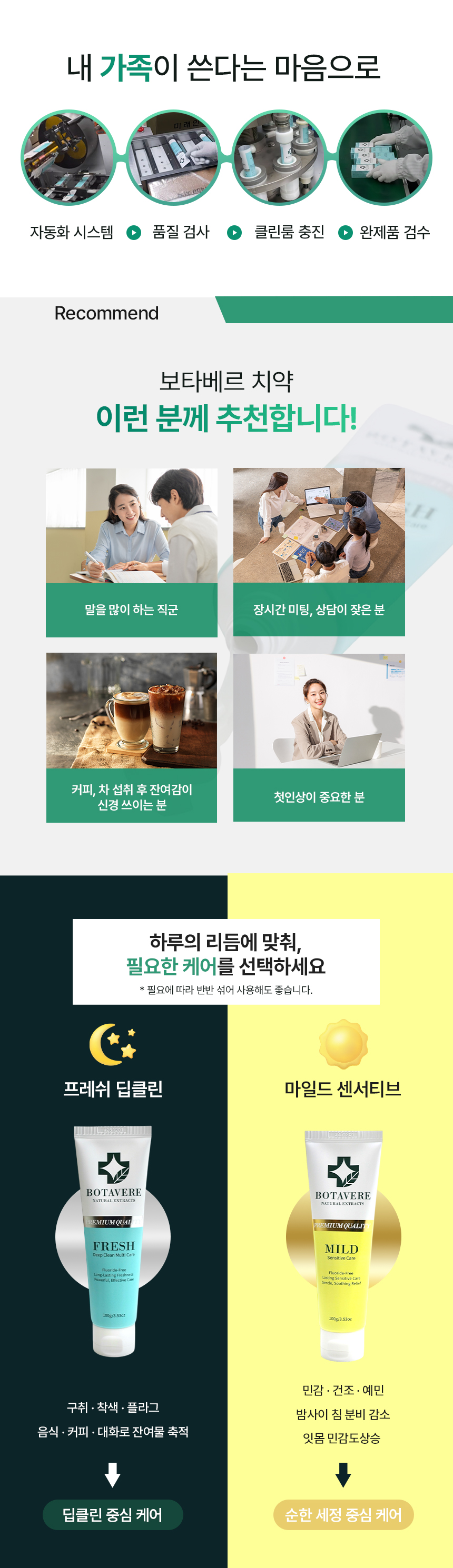 보타베르 프레쉬 딥클린 멀티케어 치약