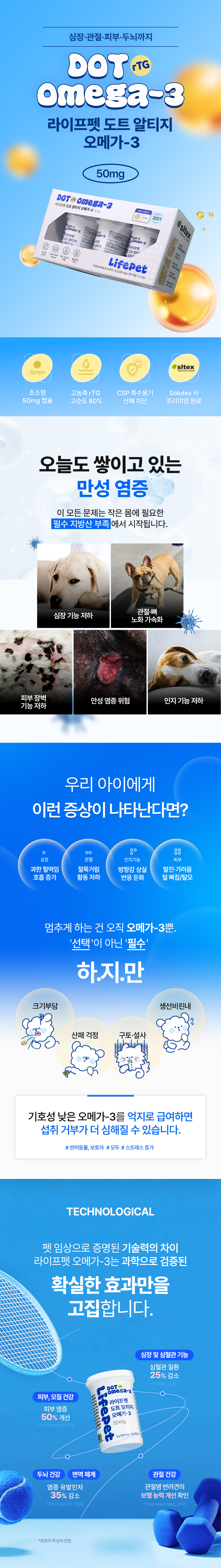 라이프펫 도트 알티지 오메가3 50mg 초소형 180캡슐