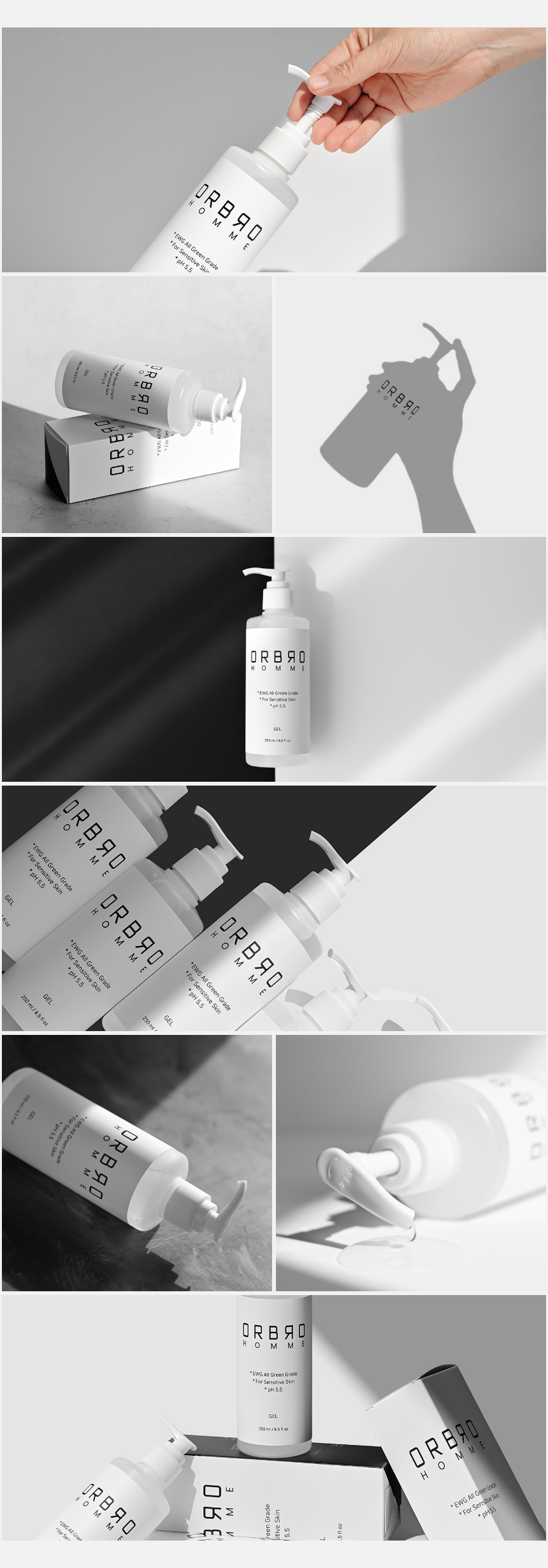 오르브로 유기농 글리세린 없는 러브 마사지 젤 바디 수용성 오일 제리 250ml