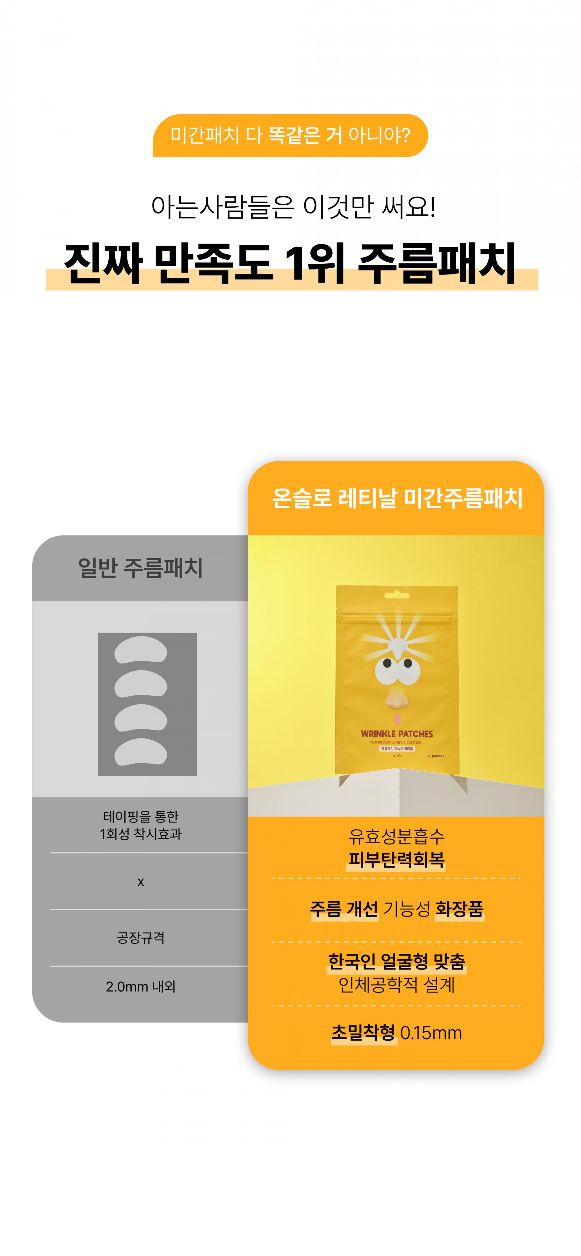 온슬로 레티날 미간주름패치_0.28g*5, 45매