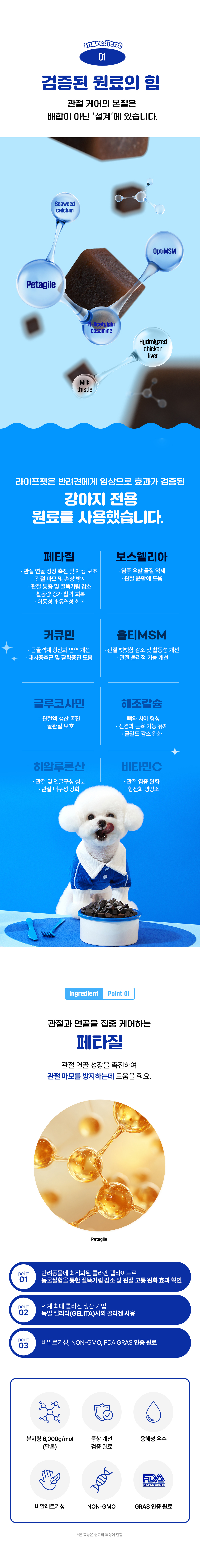 라이프펫 조인트 미니 강아지 관절 영양제 20개입