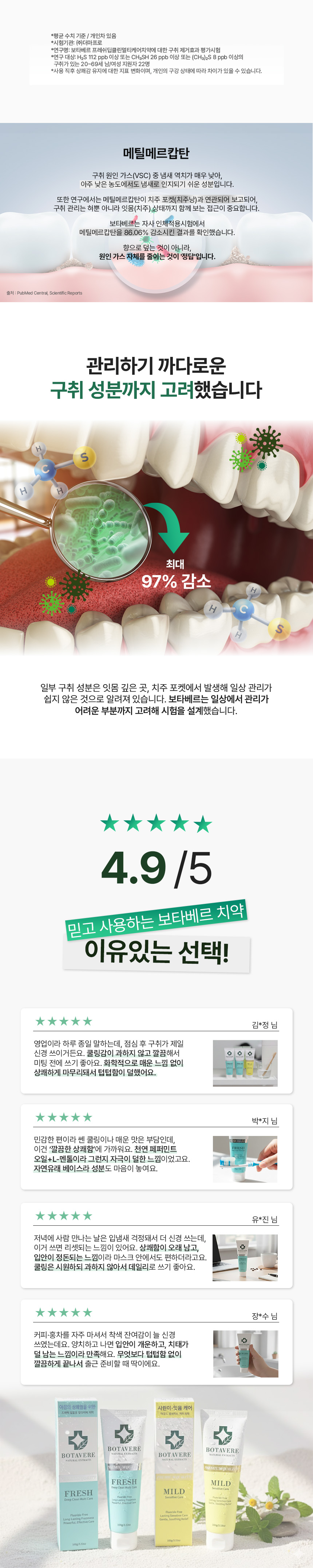 보타베르 프레쉬 딥클린 멀티케어 치약