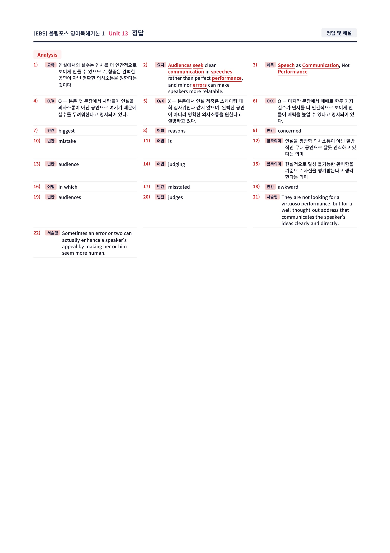 ❤️[13강][직전보강+삽화+통합문제] 올림포스 영어독해의기본 1❤️