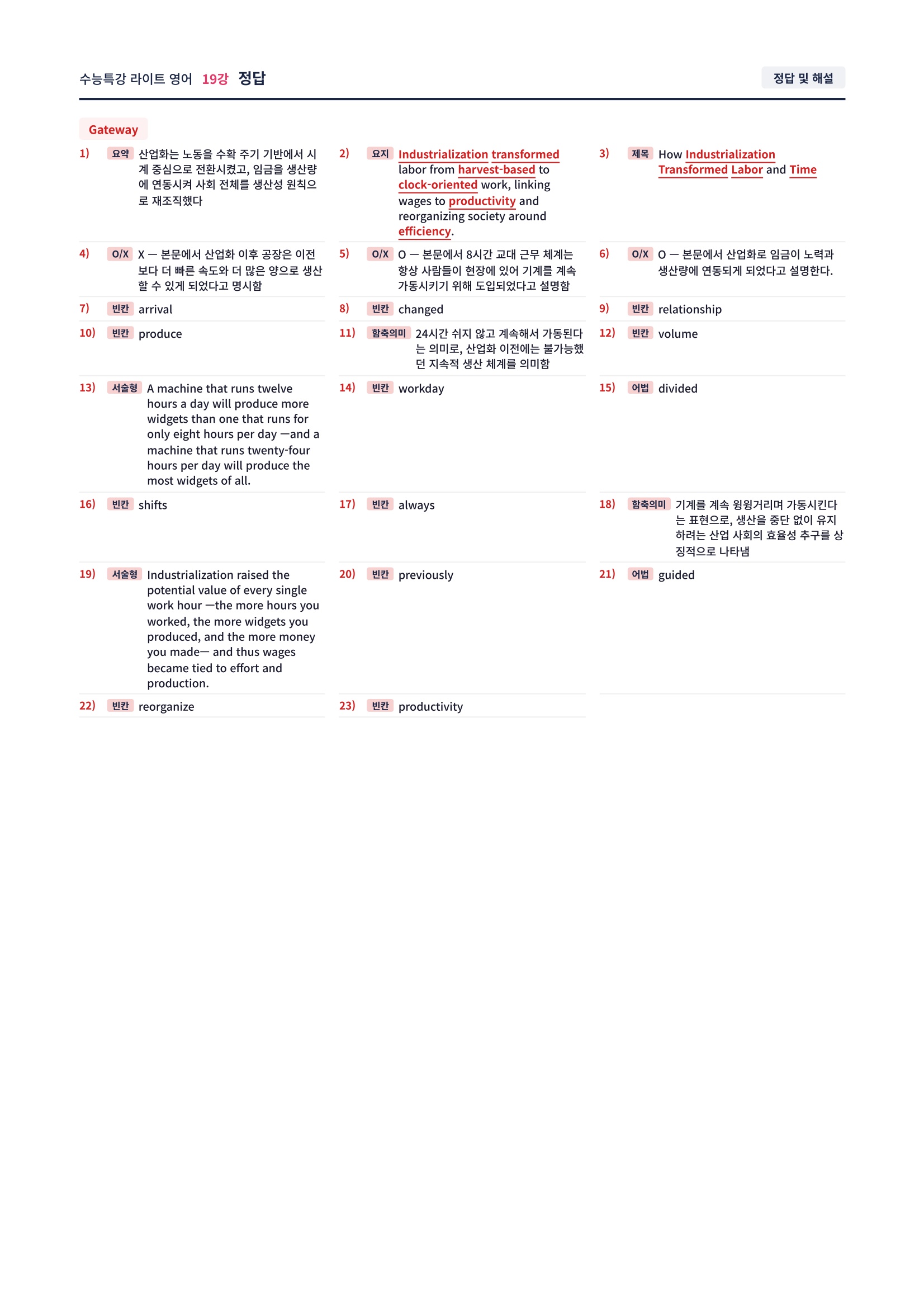 ❤️[19강] 수특라이트 영어 [직전보강+삽화+통합문제]❤️