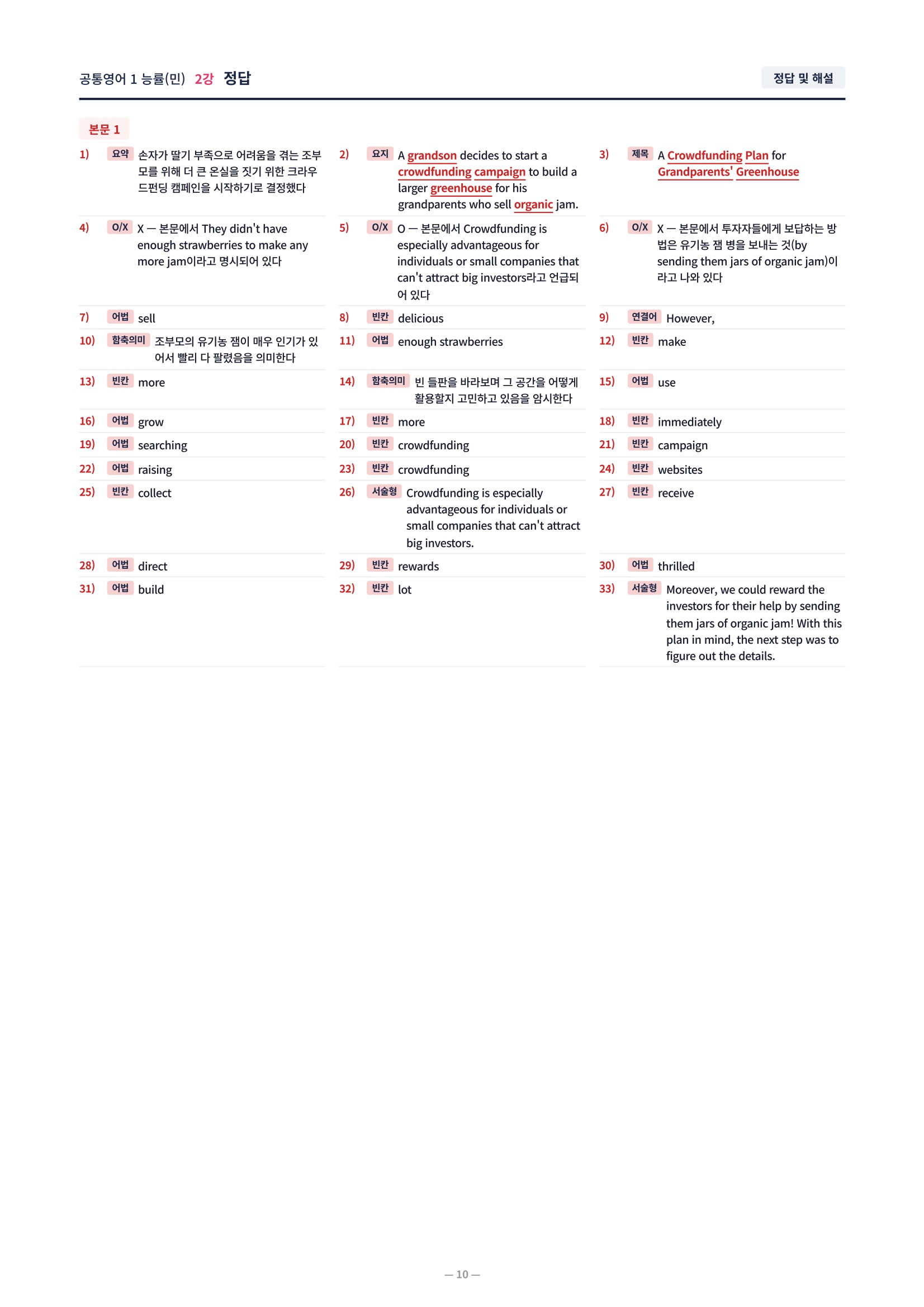 ❤️[2강]공통영어 1 능률(민) [직전보강+삽화+통합문제]❤️