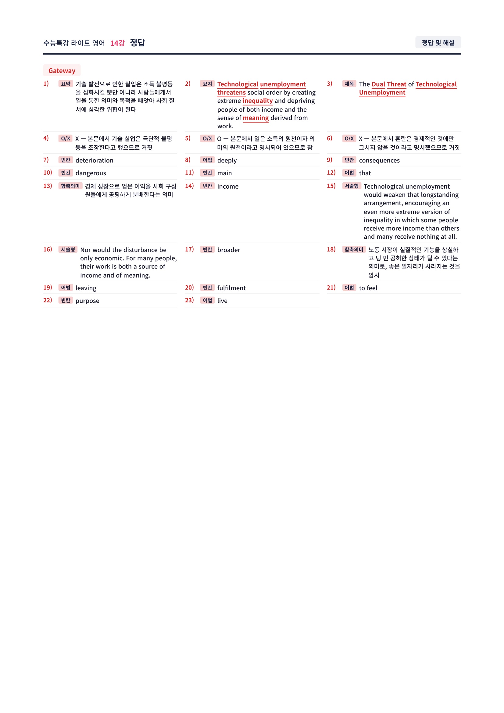 ❤️[14강] 수특라이트 영어 [직전보강+삽화+통합문제]❤️