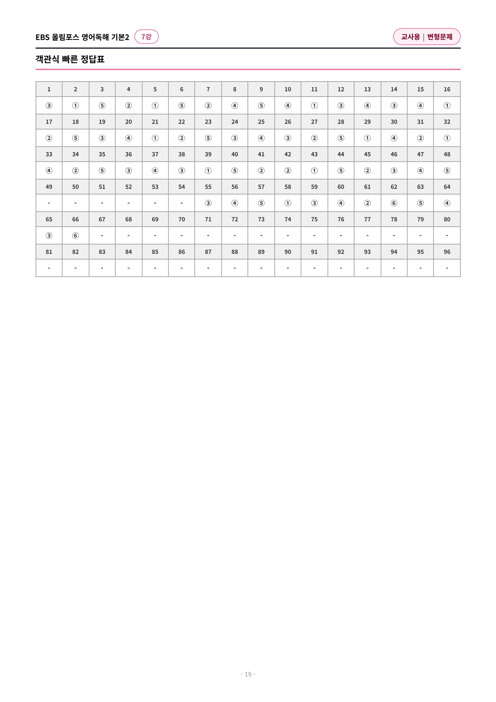 🩷[7과][변형문제] 올림포스 영어독해의기본 2🩷