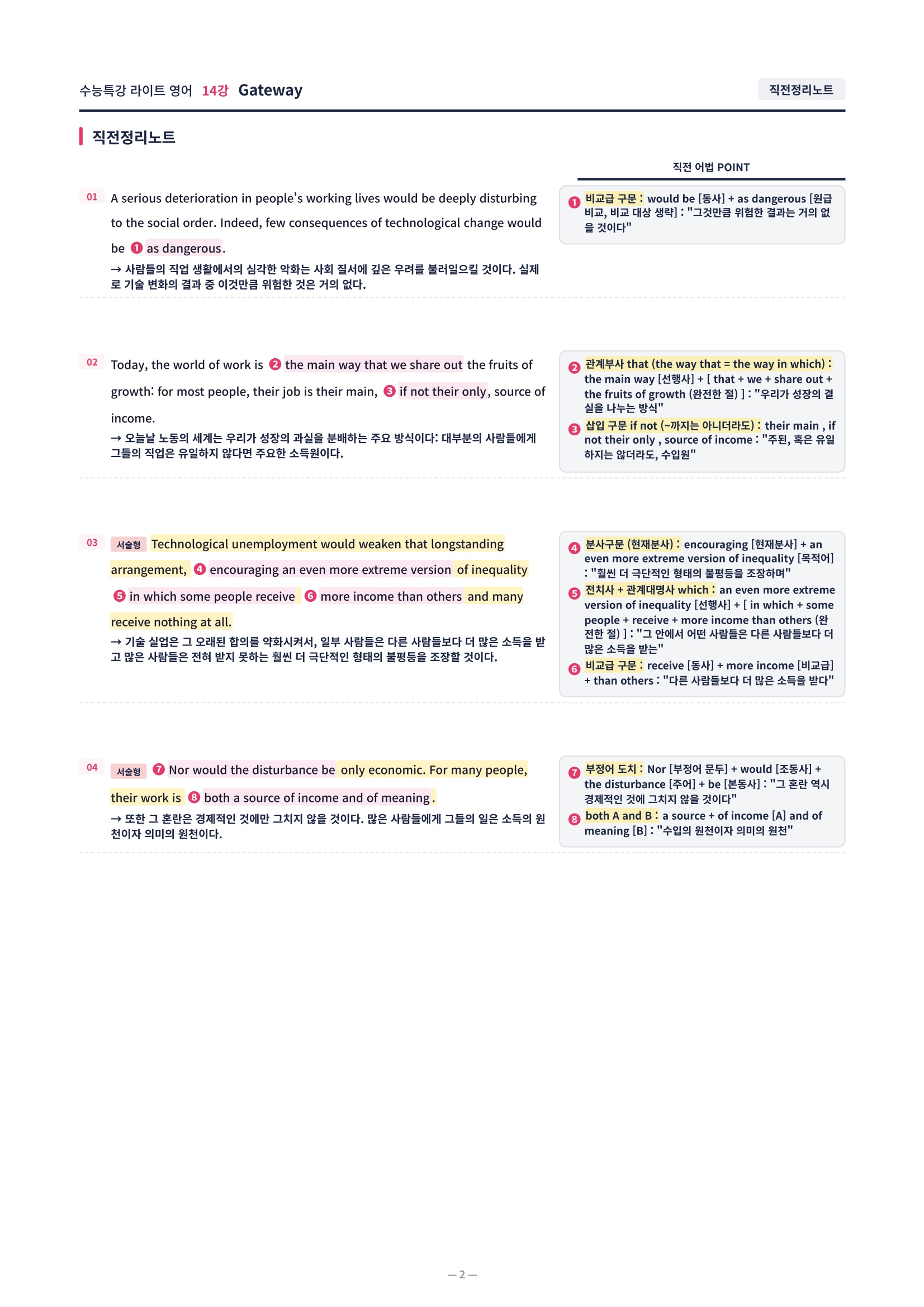 ❤️[14강] 수특라이트 영어 [직전보강+삽화+통합문제]❤️