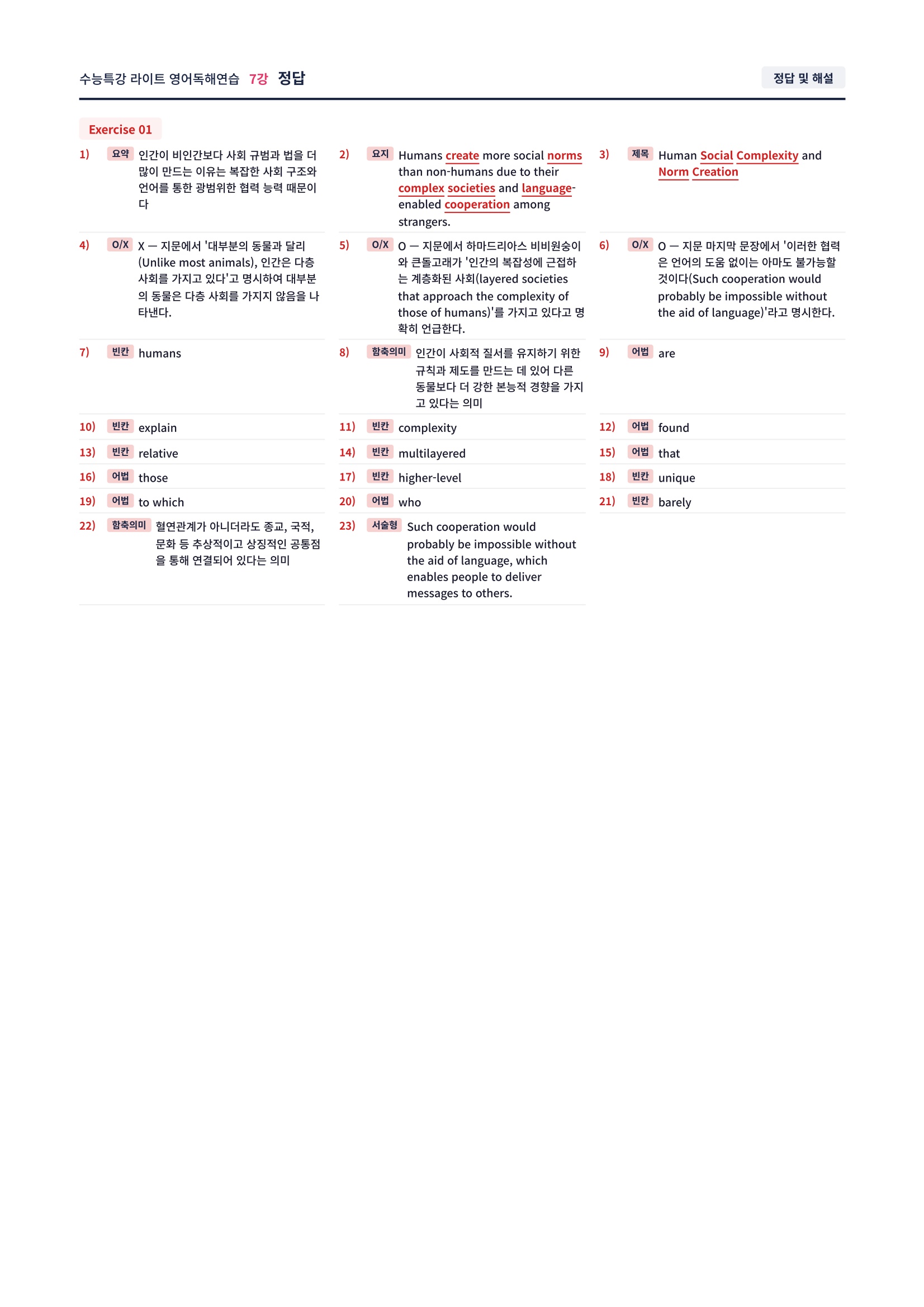 ❤️[7강] 수특라이트 영어독해연습 [직전보강+삽화+통합문제]❤️