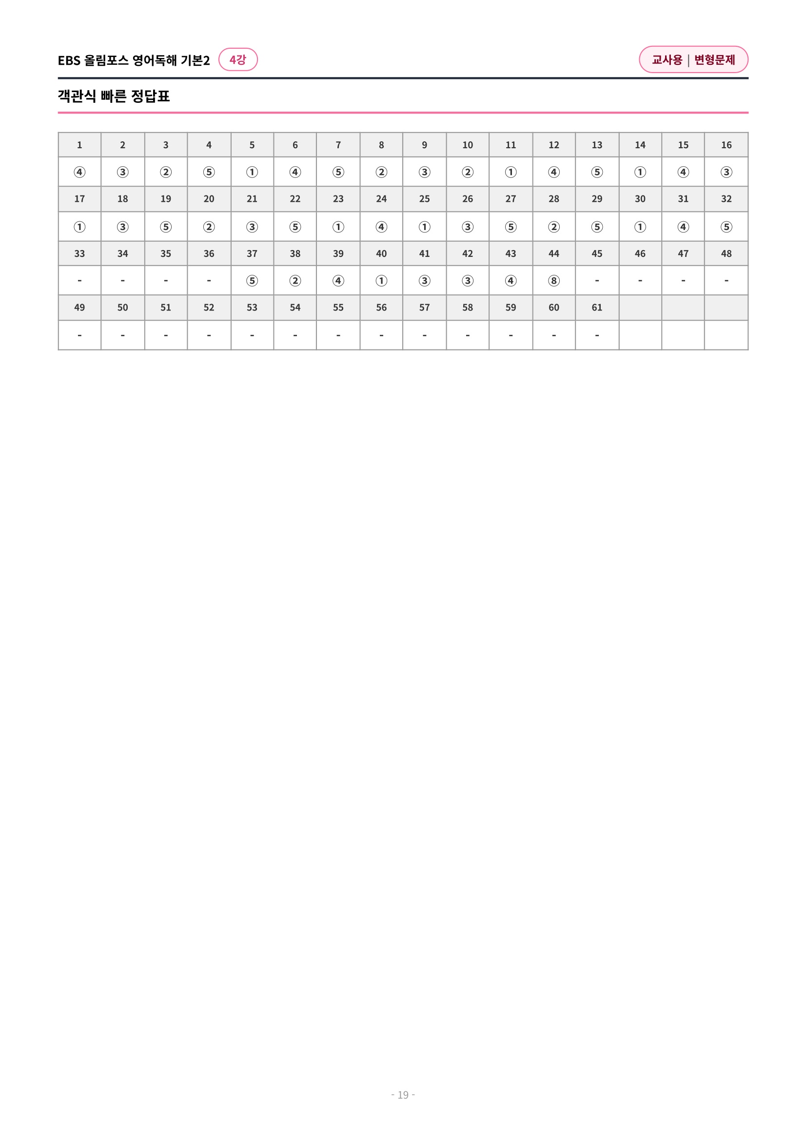🩷[4과][변형문제] 올림포스 영어독해의기본 2🩷