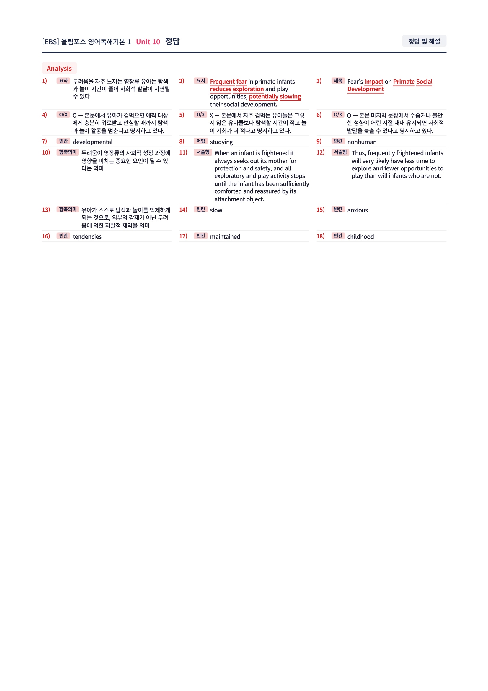 ❤️[10강][직전보강+삽화+통합문제] 올림포스 영어독해의기본 1❤️