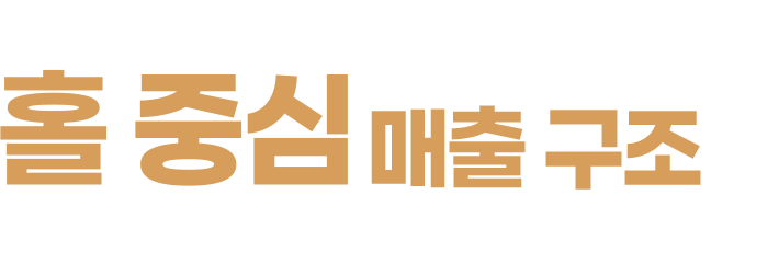 배달 수수료 부담 없는 홀 중심 매출 구조
