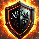 The AI-generated content featuring armor, shields, emblems, and fire may not be accurate.