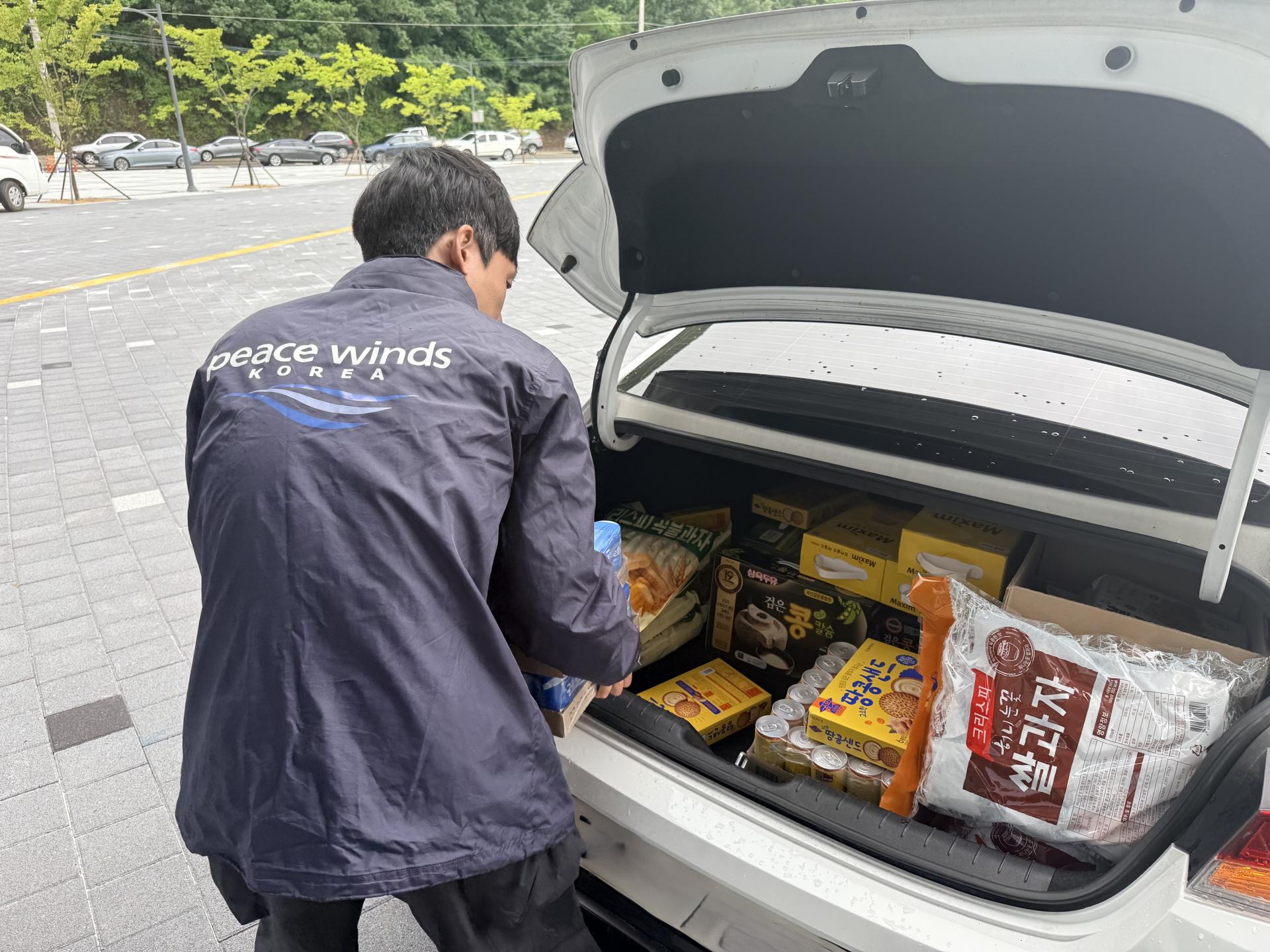 간식과 음료 구입