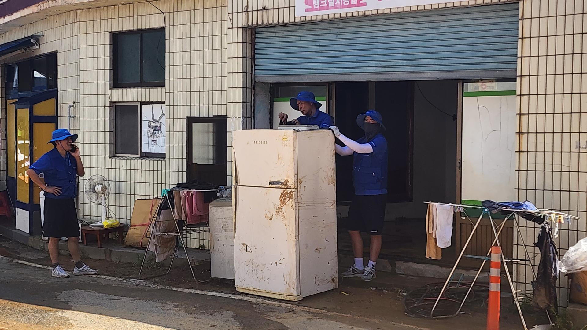 수해 피해를 입은 둔덕면