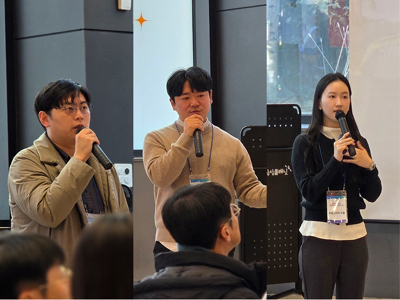 왼쪽부터 ▲글쓰기모임W 노상훈 대표 ▲(주)천국박스 황상문 대표 ▲로컬그라피 오월 최민지 팀원. /사진=최소원 기자