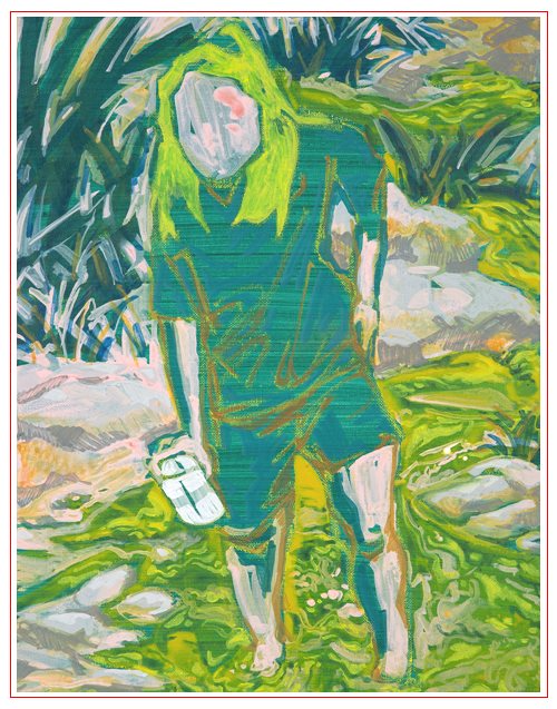 A Child in the Creek II_2023_Acrylic and pastel on canvas_40.9x31.8(cm).jpg