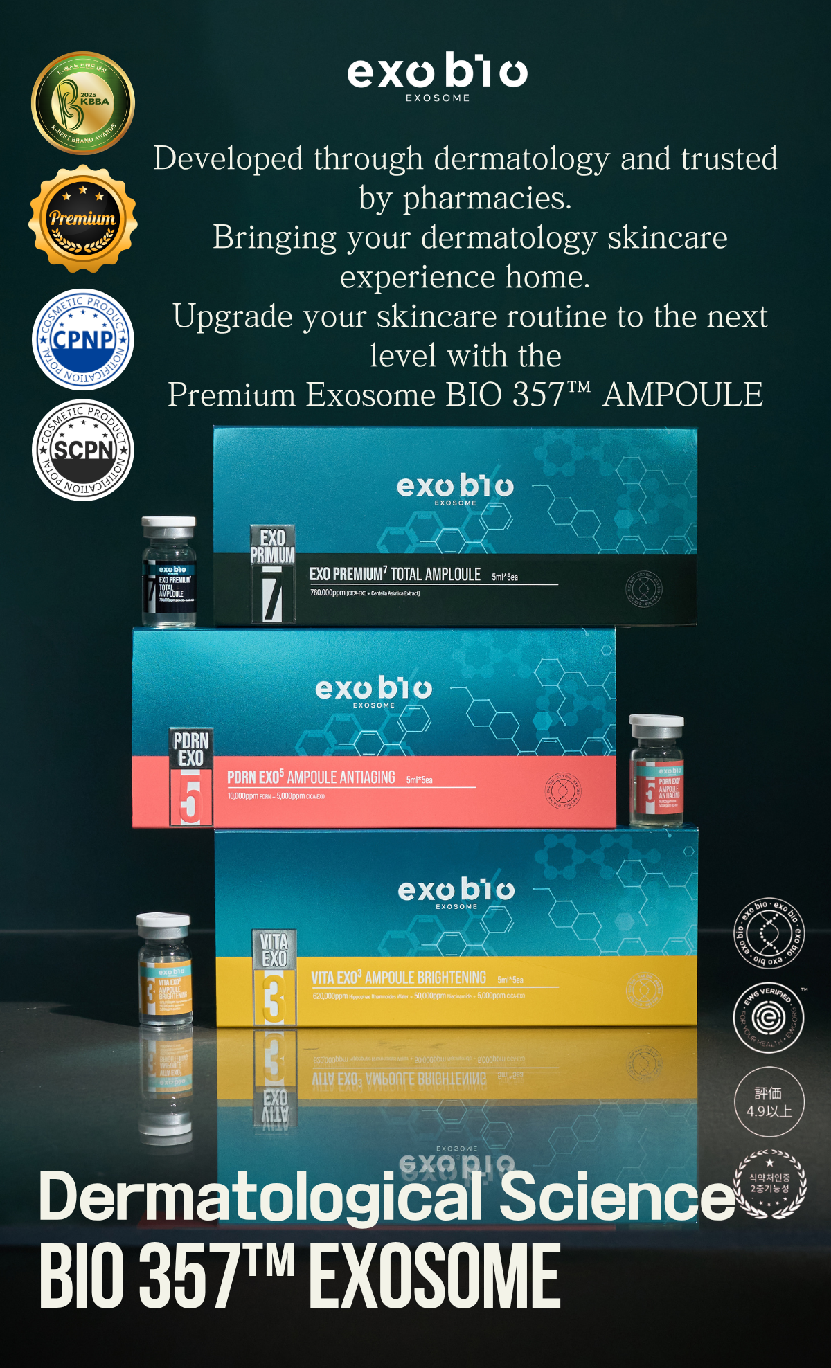 [Medical Cosmetics] EXOBIO 357™ EXOSOME Vita Exosome Brightening Ampoule 5ml*5ea