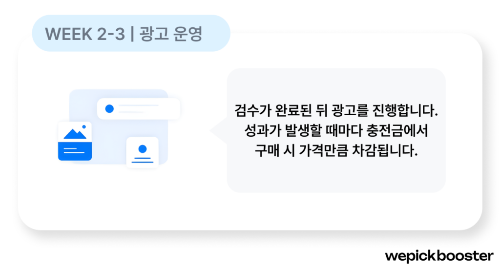위픽부스터 광고 운영 단계