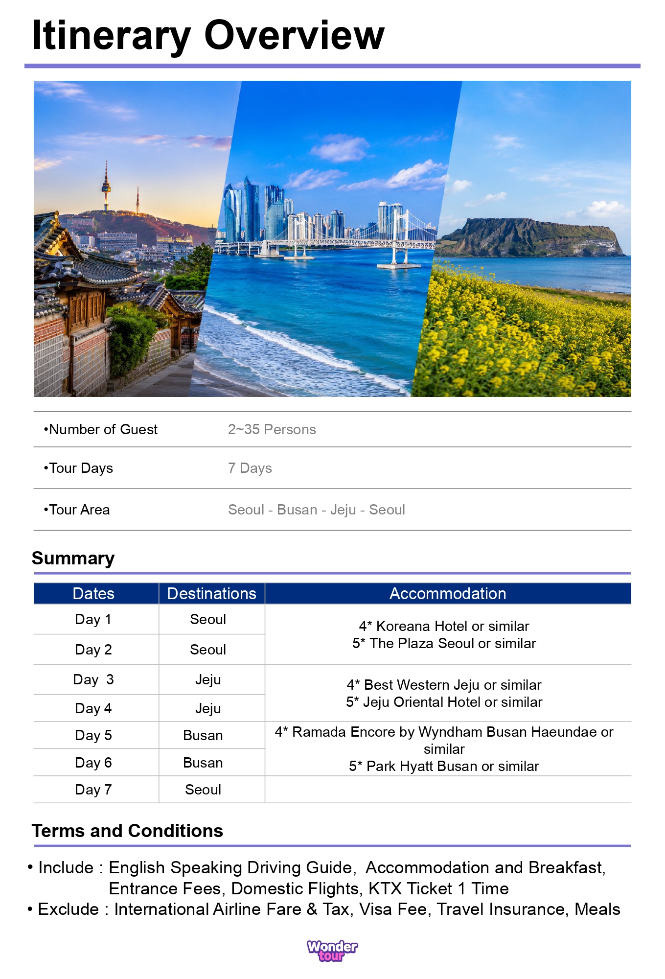 Discover Korea in 7days - Seoul, Jeju, Busan