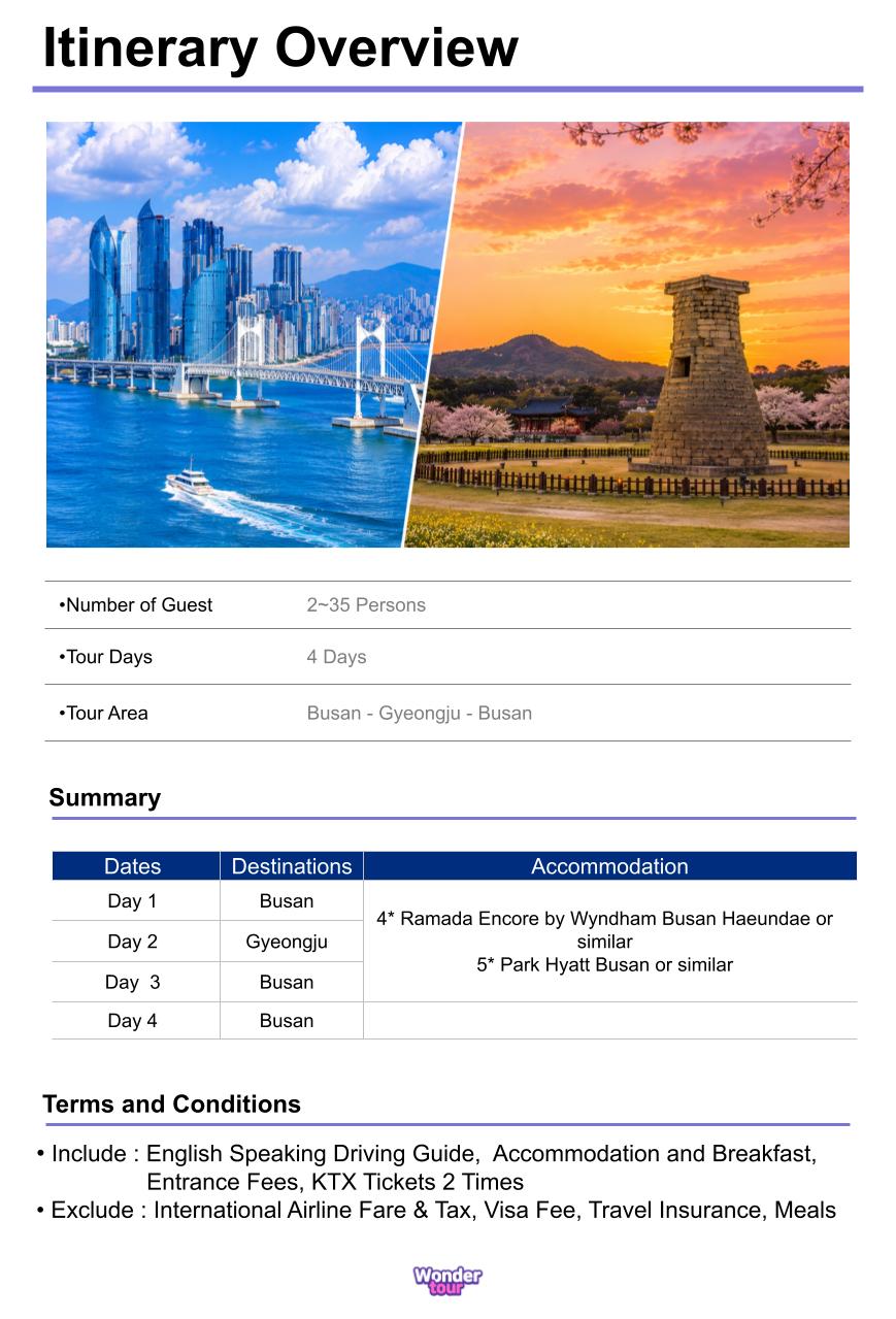 Discover Korea in 7days - Busan, Gyeongju
