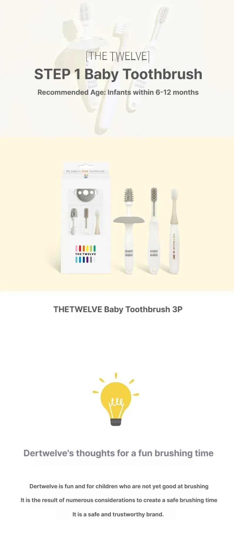 Thetwelve Step1 Baby toothbrush 3P