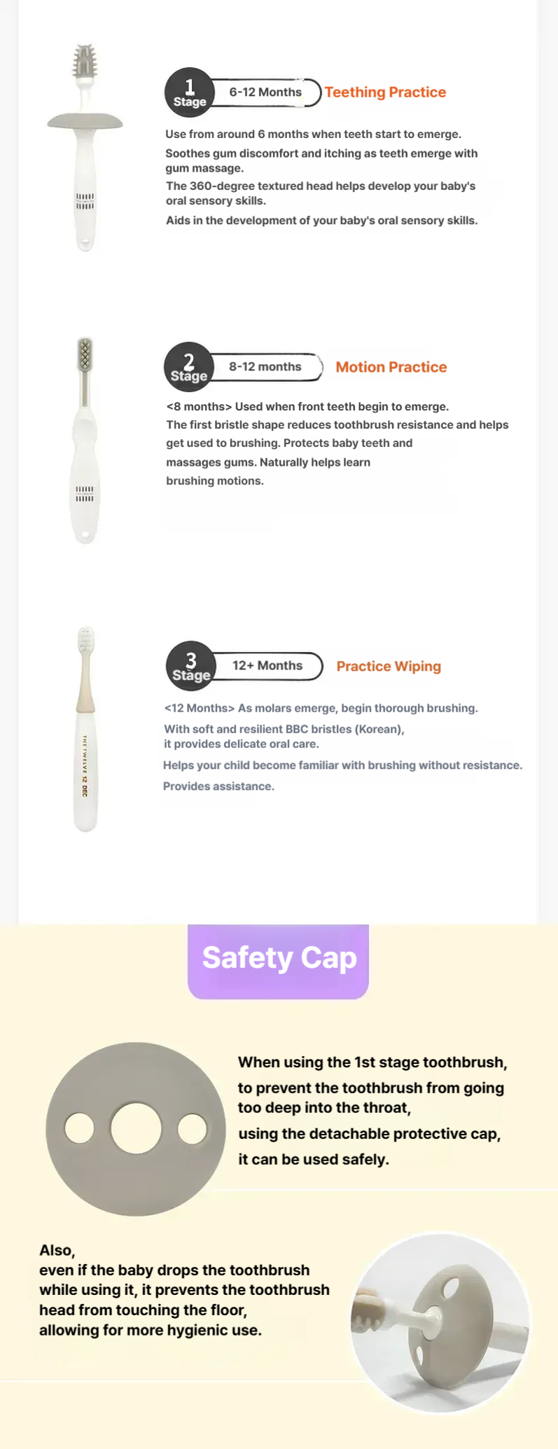 Thetwelve Step1 Baby toothbrush 3P