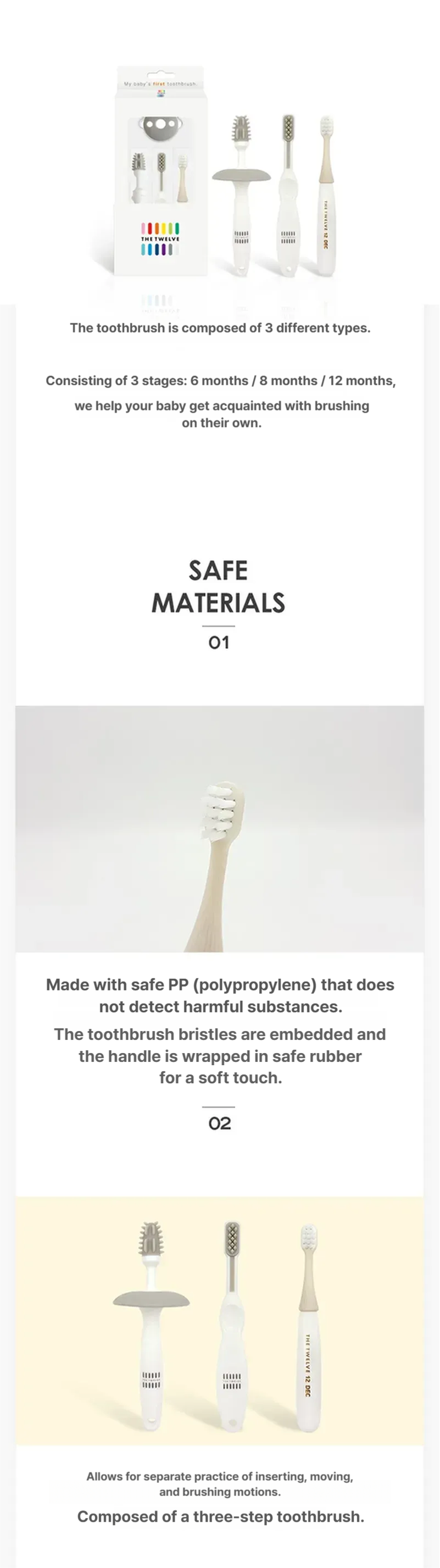 Thetwelve Step1 Baby toothbrush 3P
