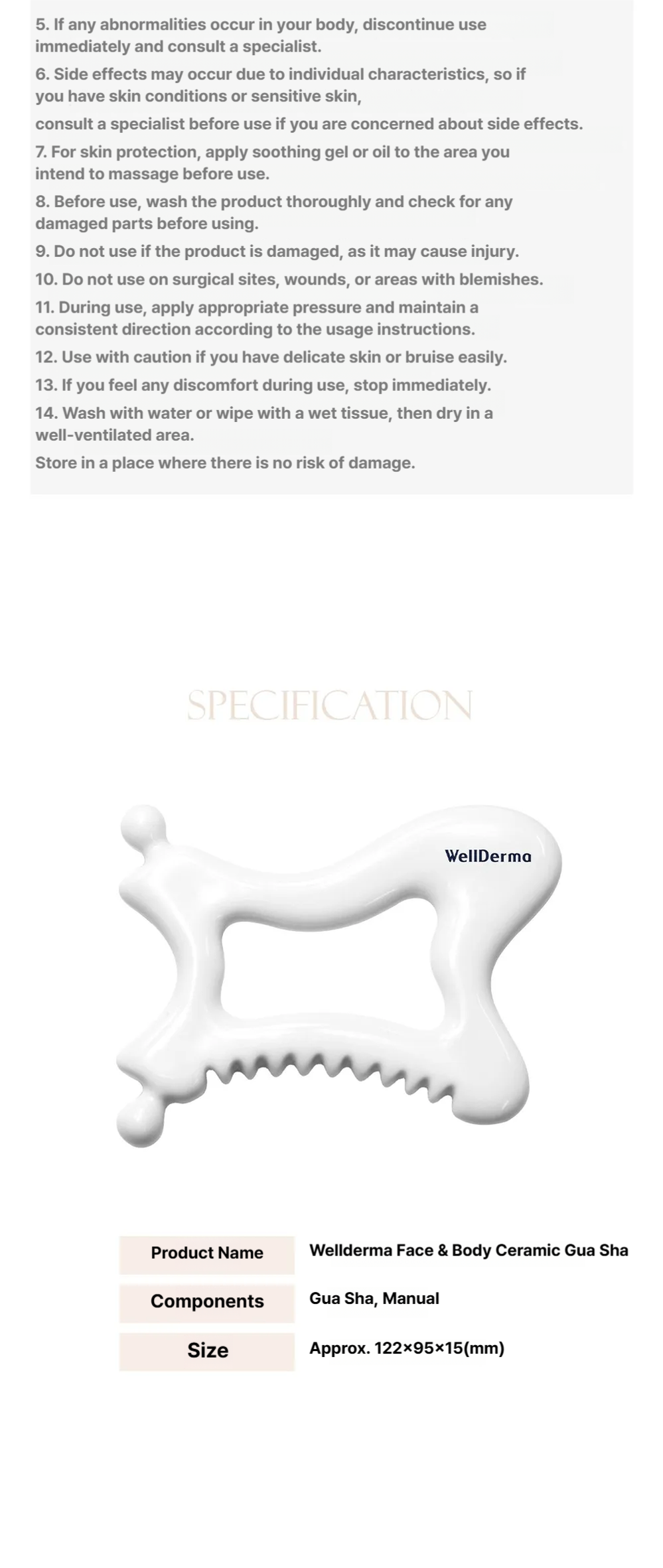 WELLDERMA Face & Body Ceramic GuaSha