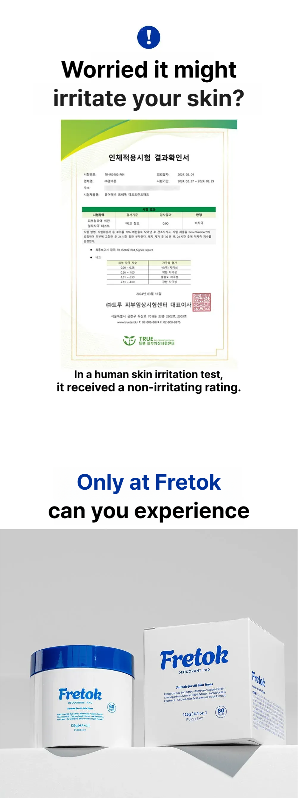 Fretok deodorant pad