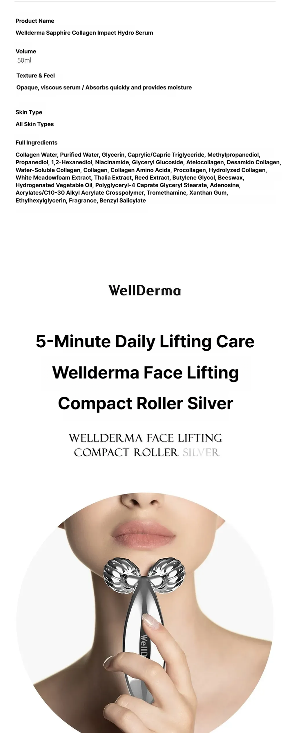 Wellderma Collagen Beauty Care Serum & Roller Set