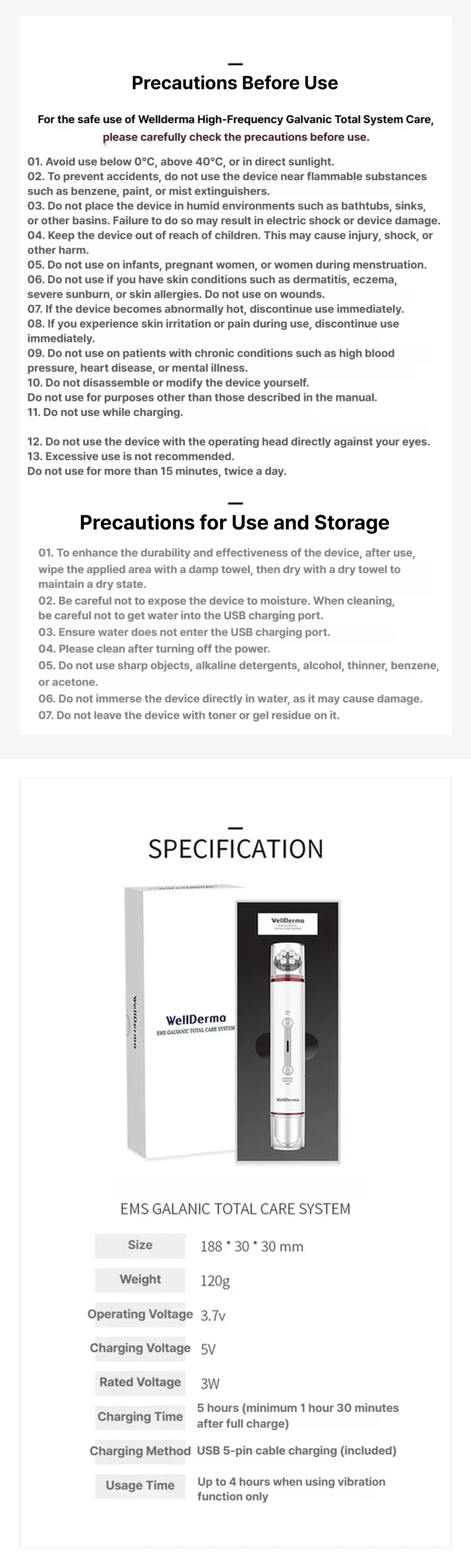 WELLDERMA EMS Galvanic Total Care System