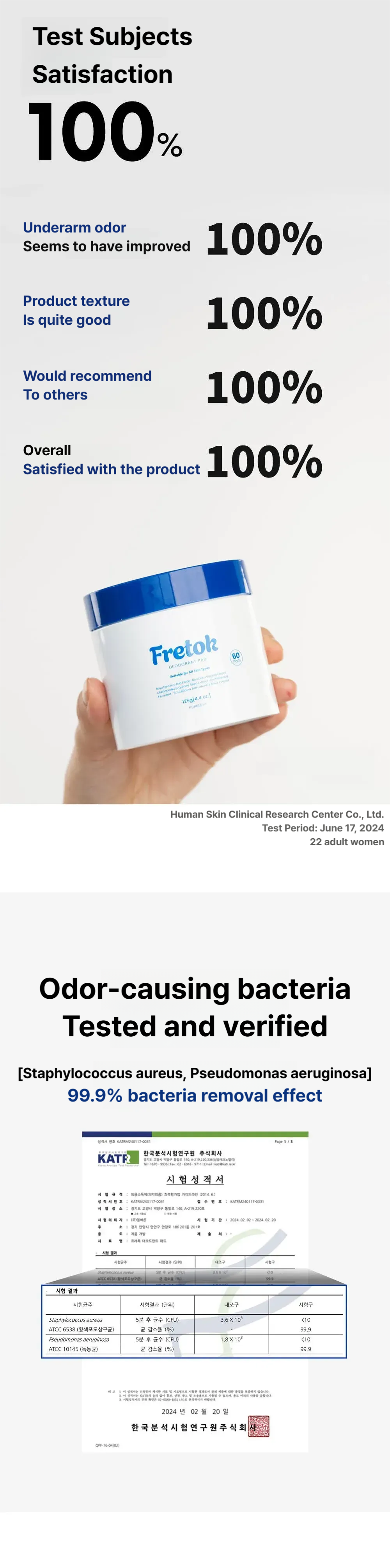 Fretok deodorant pad