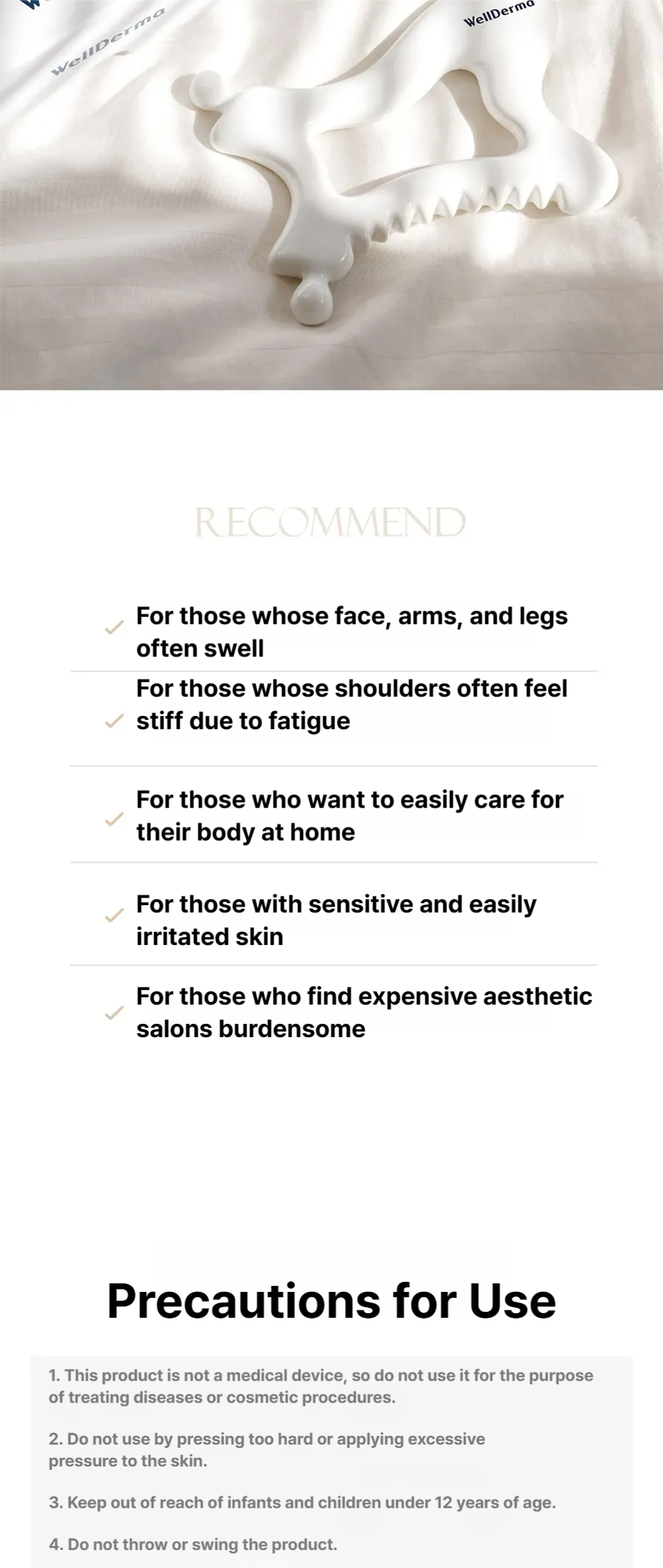 WELLDERMA Face & Body Ceramic GuaSha
