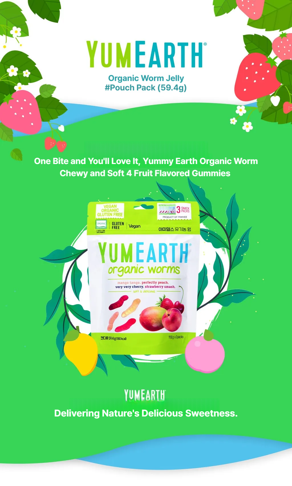 Yumearth Organic Worms Pouch 59.4g