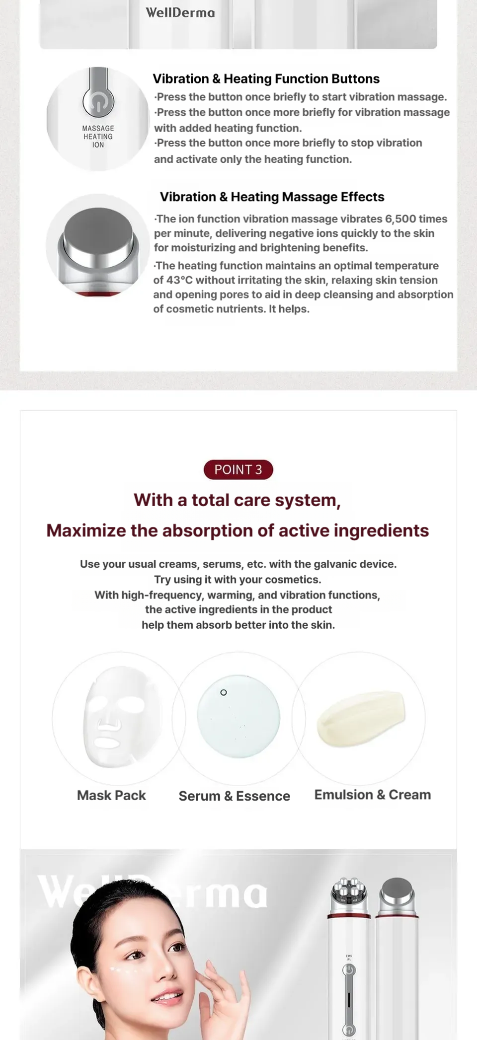 WELLDERMA EMS Galvanic Total Care System