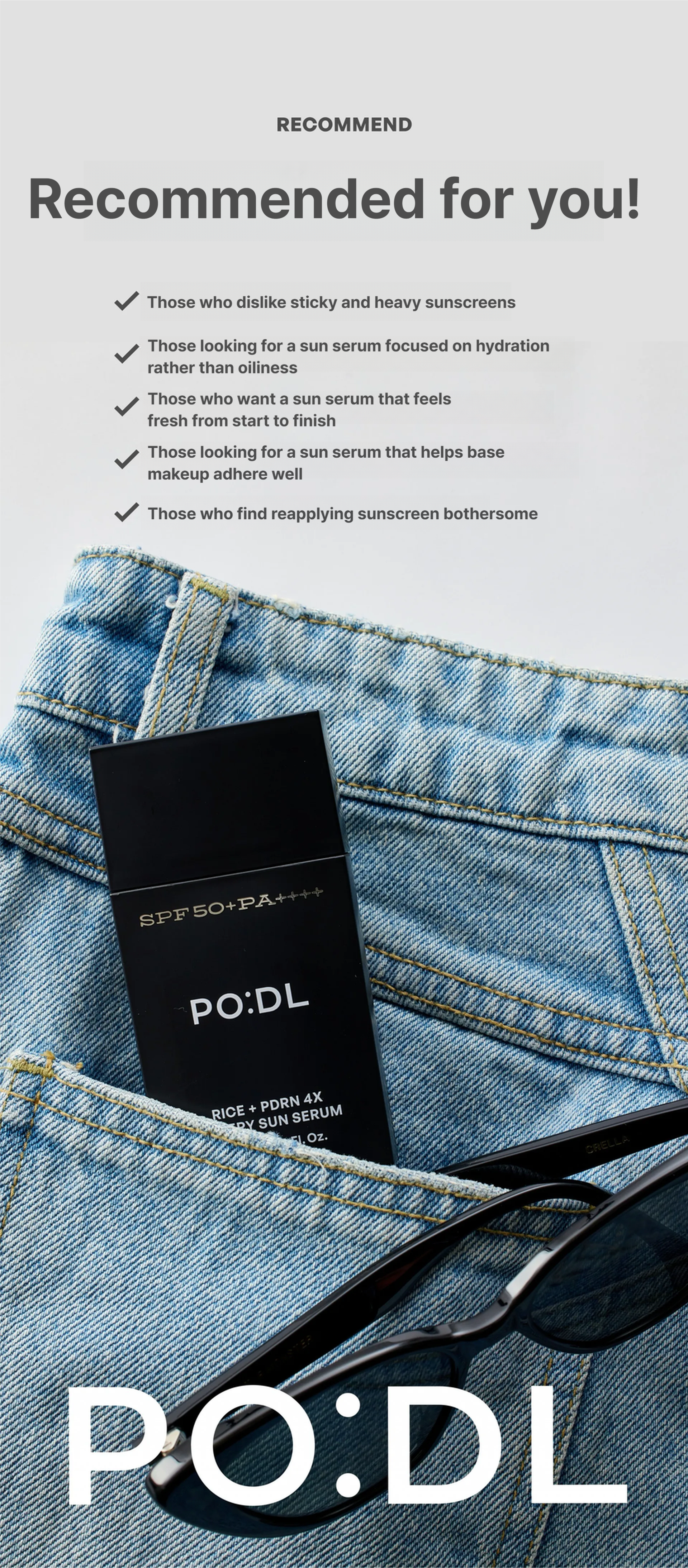 PODL Rice PDRN 4X Watery Sun Serum