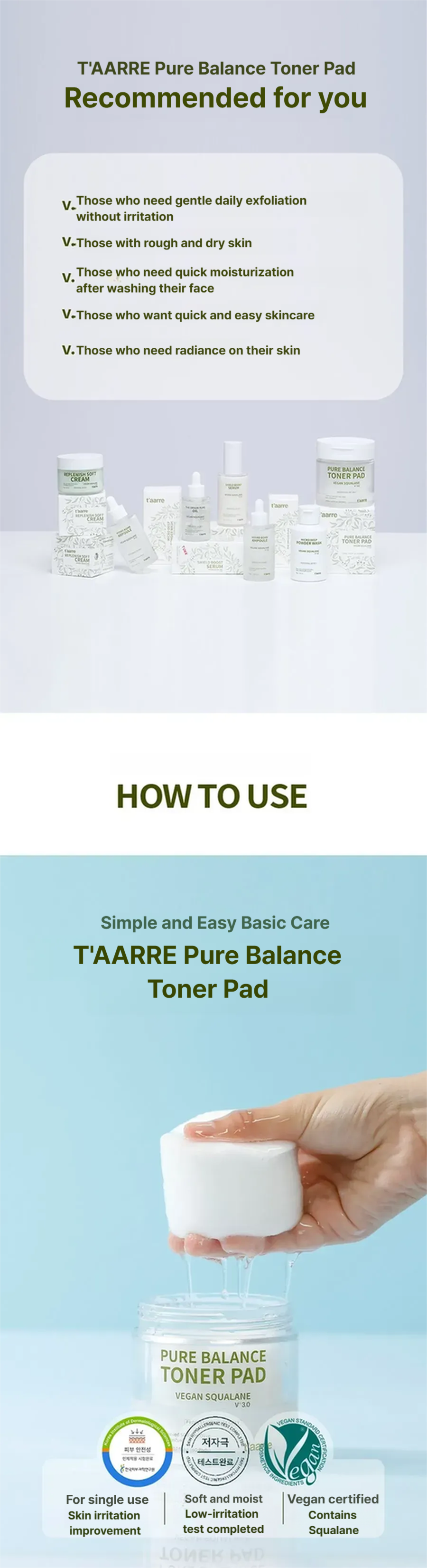 Taarre Pure Balance Toner Pad 150ml
