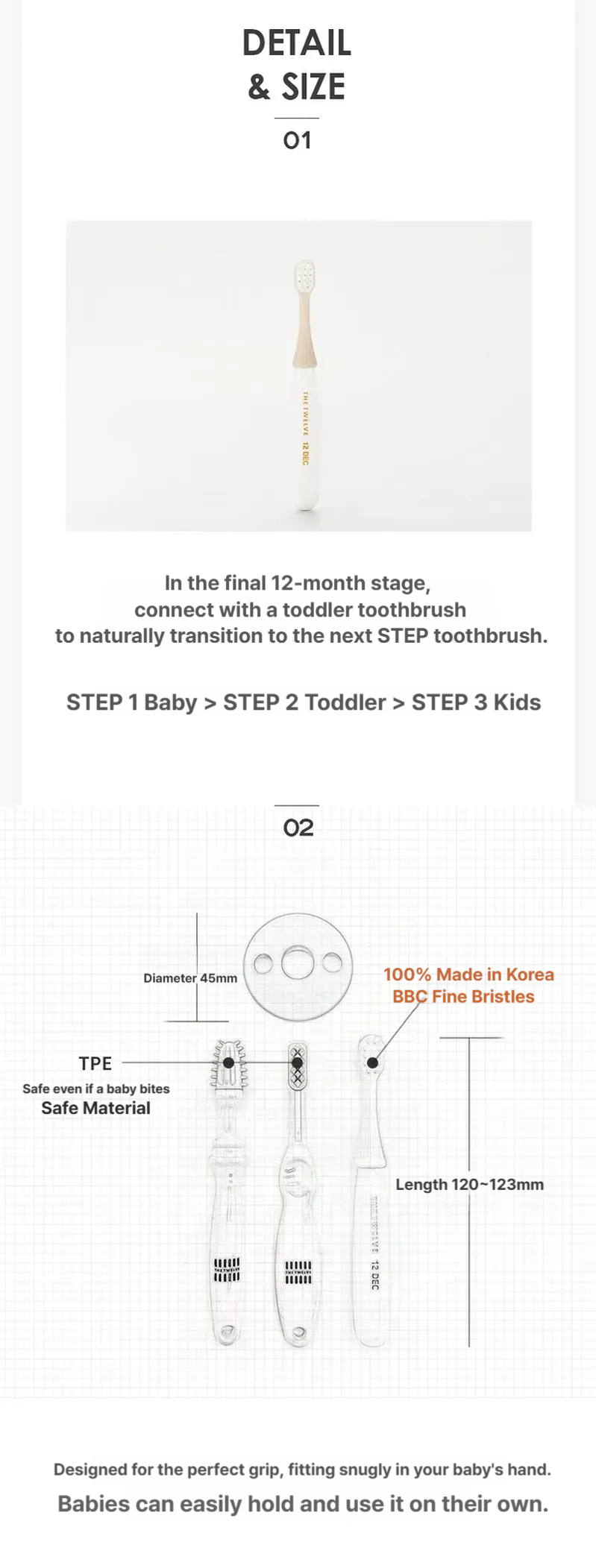 Thetwelve Step1 Baby toothbrush 3P