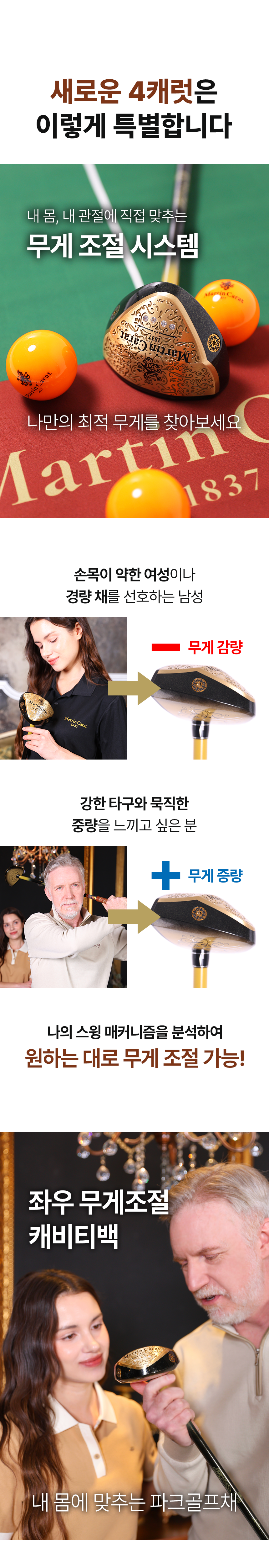마틴캐럿 4캐럿 윌리엄 파크골프채 풀세트