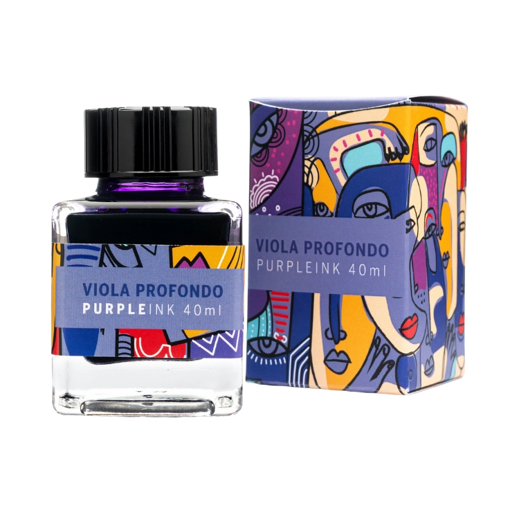 레오나르도 오피치나 이탈리아나 병 잉크 퍼플 (40ml) 보틀과 패키지