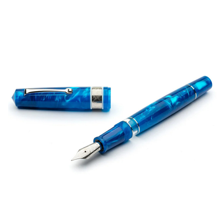 Silver trim Momento Magico Pithecusa fountain pen opened