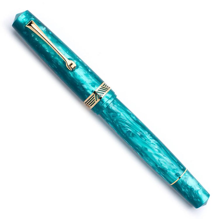 Yellow gold trim Momento Magico Emerald fountain pen