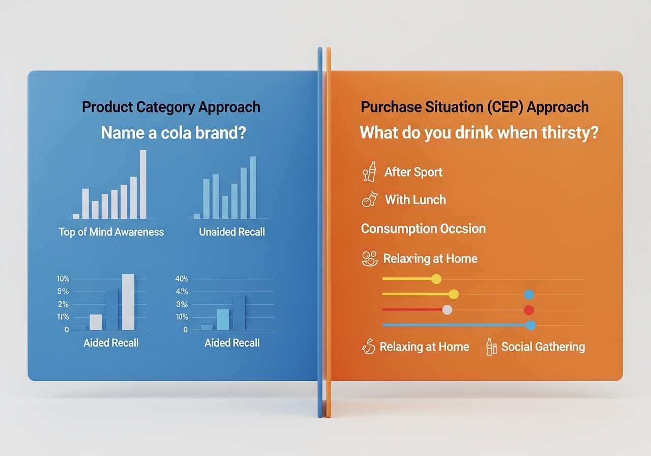 <제품 카테고리 중심 vs 구매 상황(CEP) 중심>