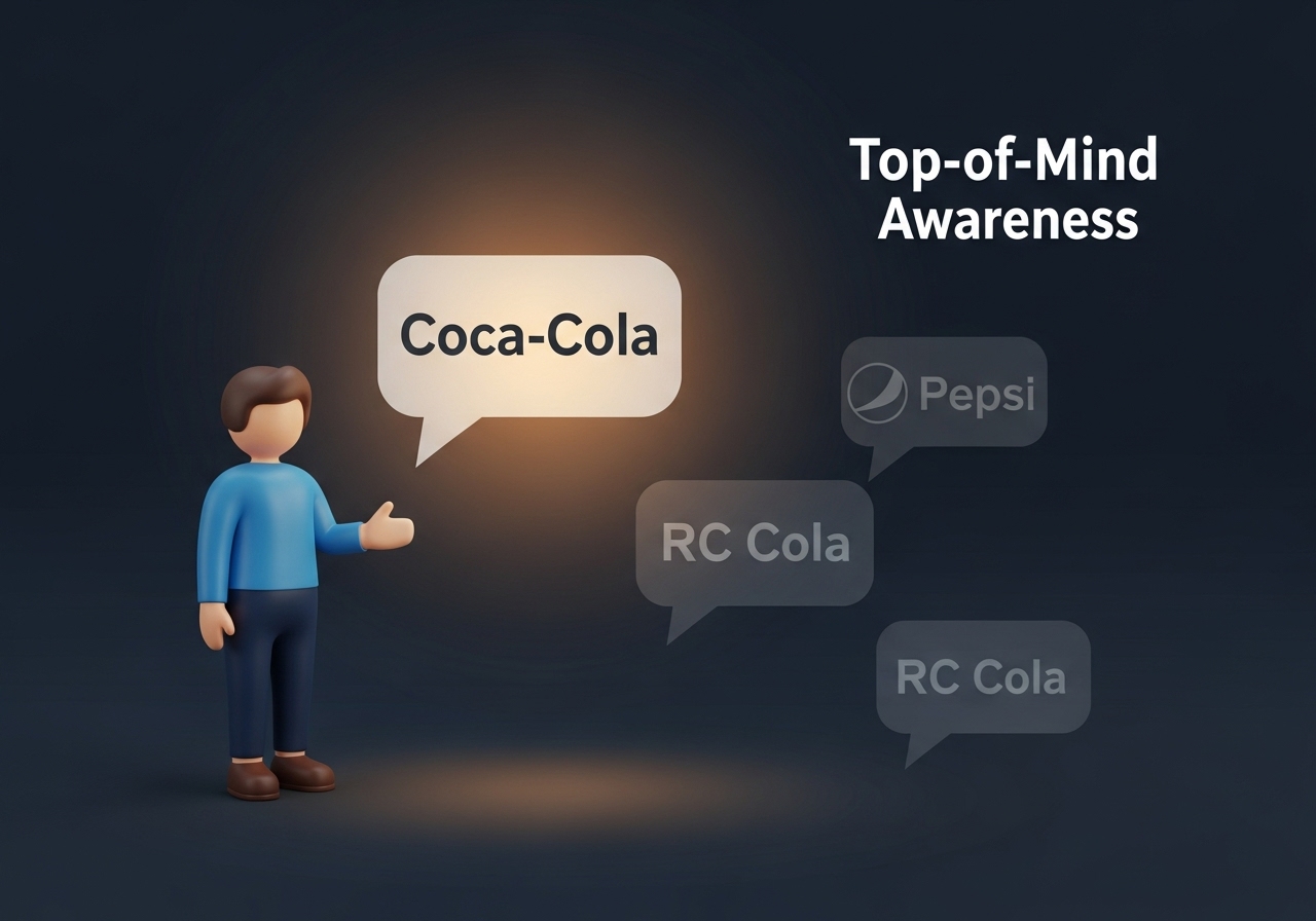 1) 브랜드 인지도: 얼마나 많은 사람이 우리를 기억하는가