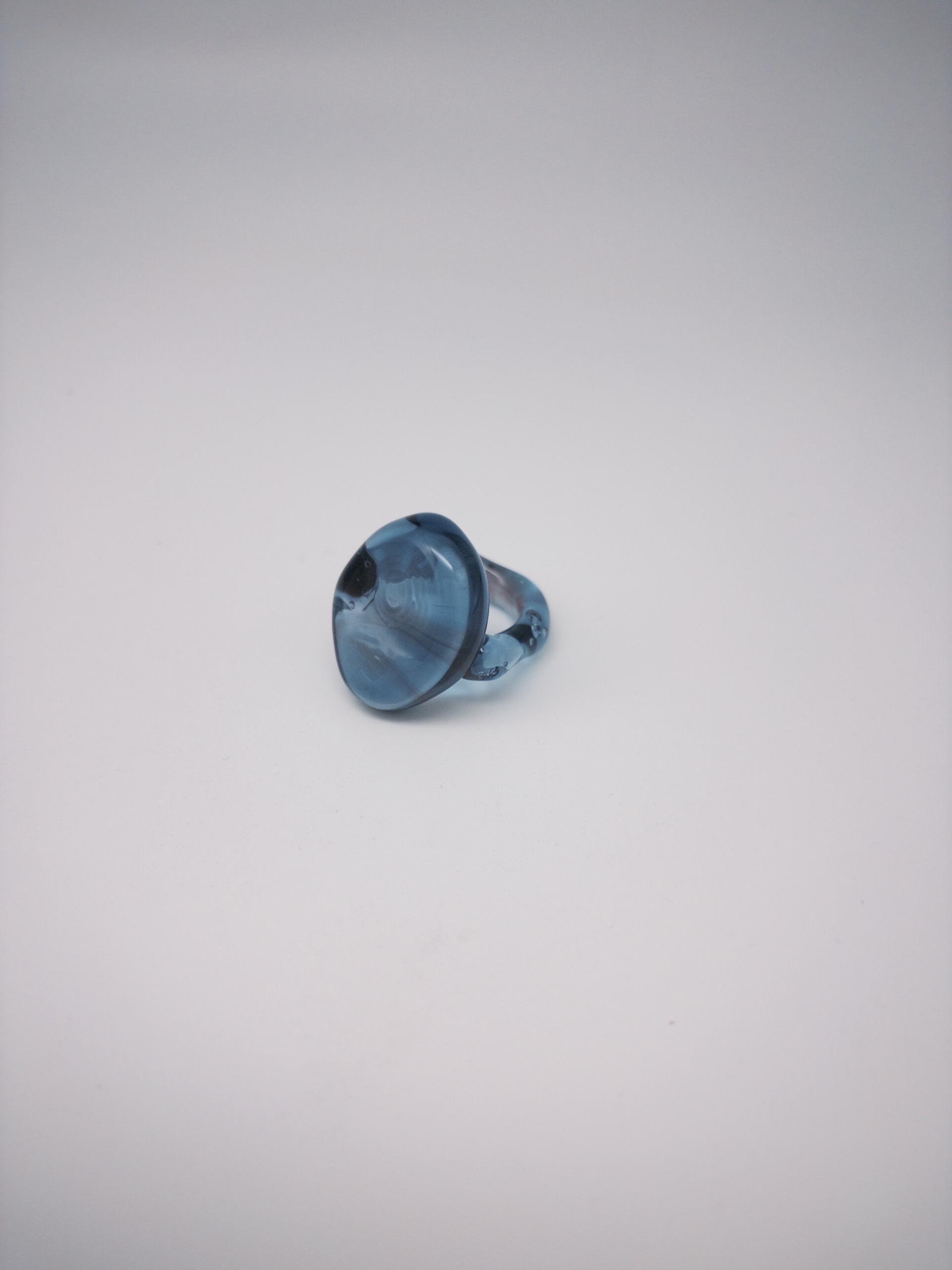 Mass Cyan Pebble Ring